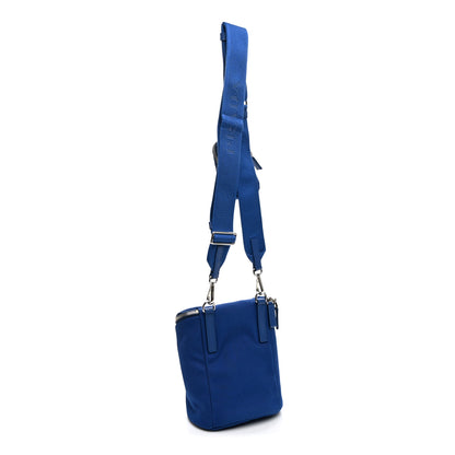 Prada Canvas Triangle Crossbody Bag Blue 3 of 9