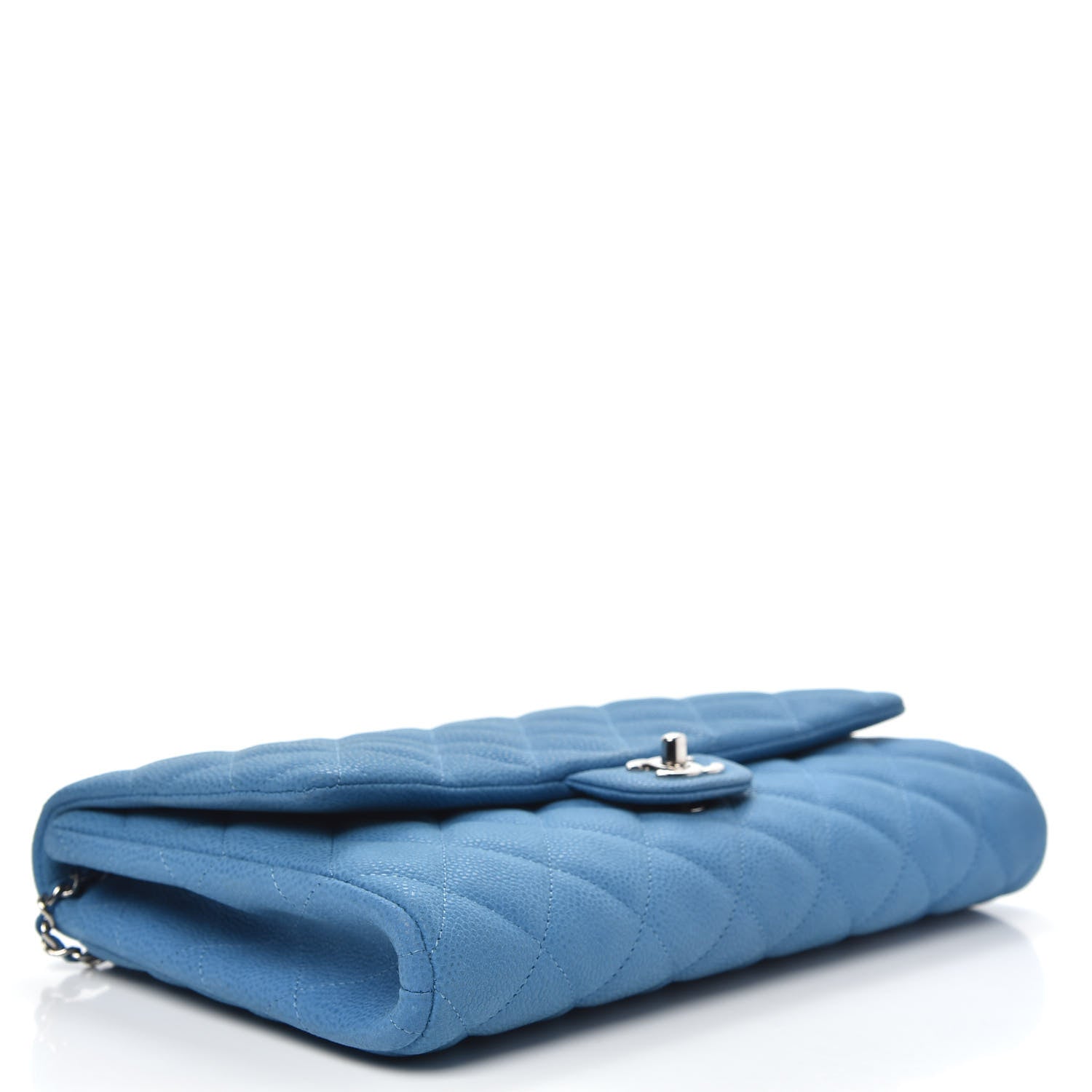 Chanel Iridescent Caviar Quilted Clutch With Chain Flap Blue 4 of 11