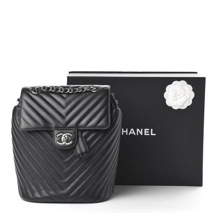 Chanel Calfskin Chevron Quilted Small Urban Spirit Backpack Black 10 of 10