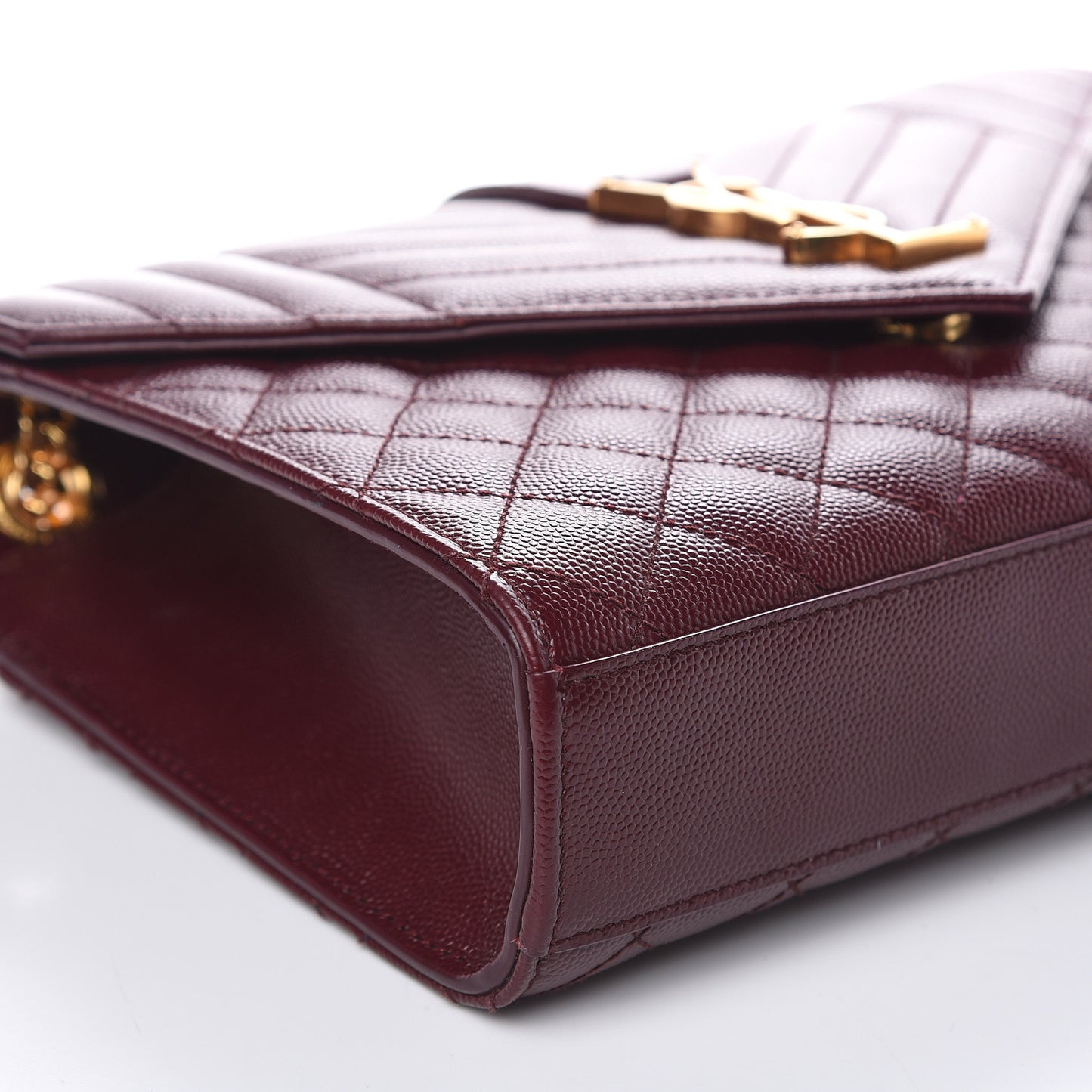 Grain De Poudre Textured Mixed Matelasse Medium Triquilt Monogram Satchel Rouge Legion