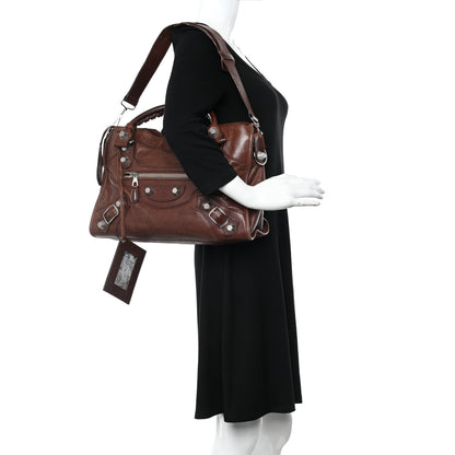 Balenciaga Agneau Giant 21 Silver Hardware City Chataigne 2 of 13