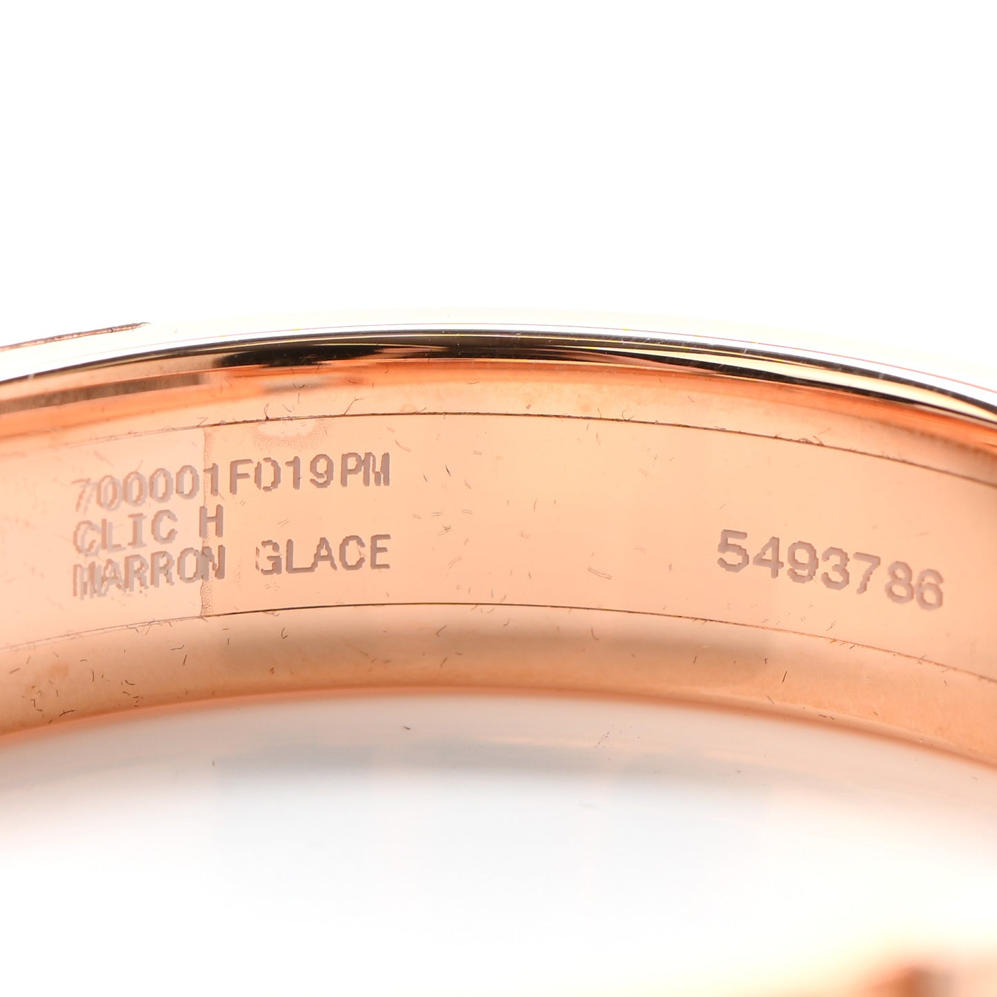 Enamel Narrow Clic Clac H Bracelet PM Marron Glace