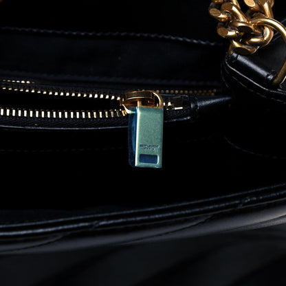 Saint Laurent Calfskin Y Quilted Monogram Large Loulou Chain Satchel Black 13 of 13