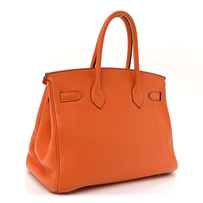 Hermes Taurillon Clemence Birkin 30 Orange 3 of 14