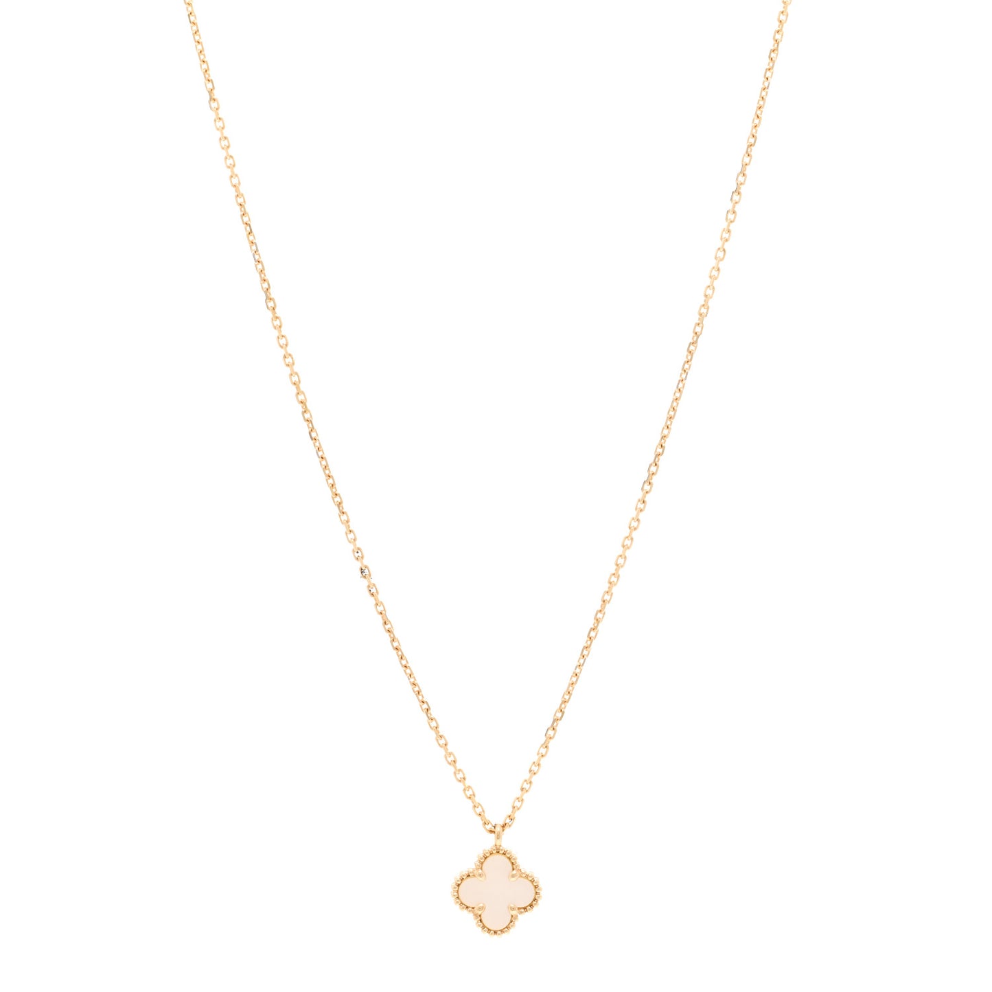 18K Yellow Gold Mother of Pearl Sweet Alhambra Pendant Necklace