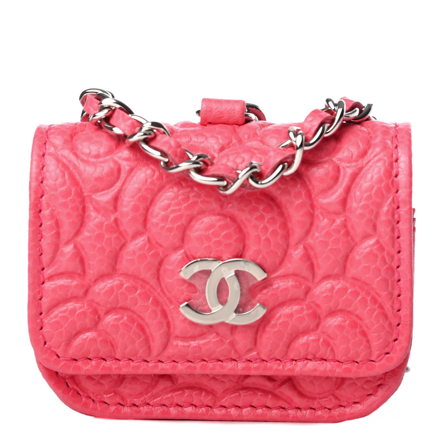 Chanel Caviar Camellia Embossed Airpods Pro Case Pink 1 of 12