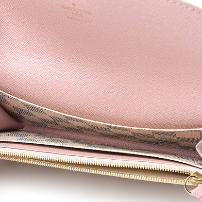 Louis Vuitton Damier Azur Emilie Wallet Rose Ballerine 4 of 6