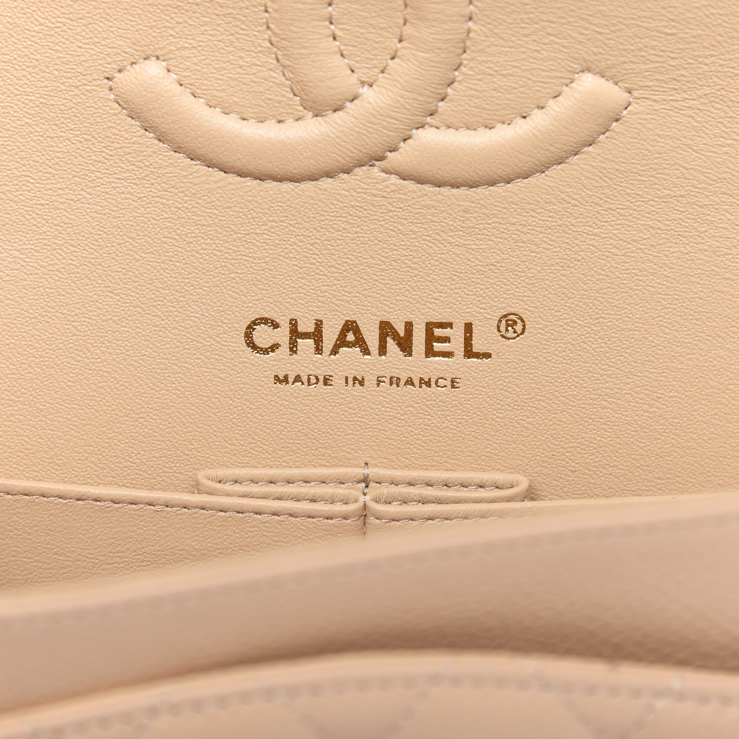 Chanel Caviar Quilted Medium Double Flap Beige 8 of 10