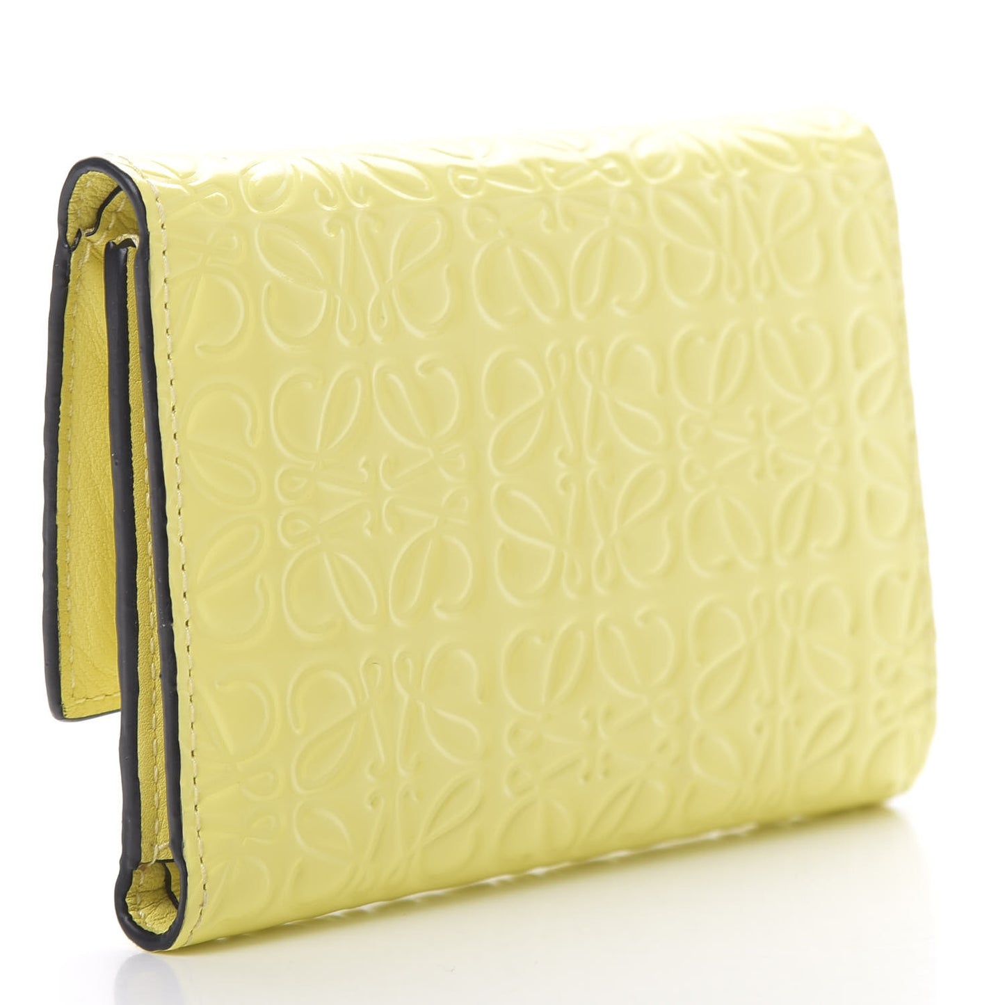 Calfskin Embossed Small Wallet Yellow
