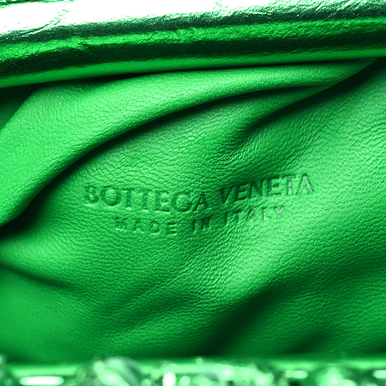 Bottega Veneta Metallic Nappa Intrecciato The Mini Pouch Parakeet 6 of 10