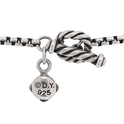 David Yurman Sterling Silver Pearl Quatrefoil Long Chain Necklace 4 of 5