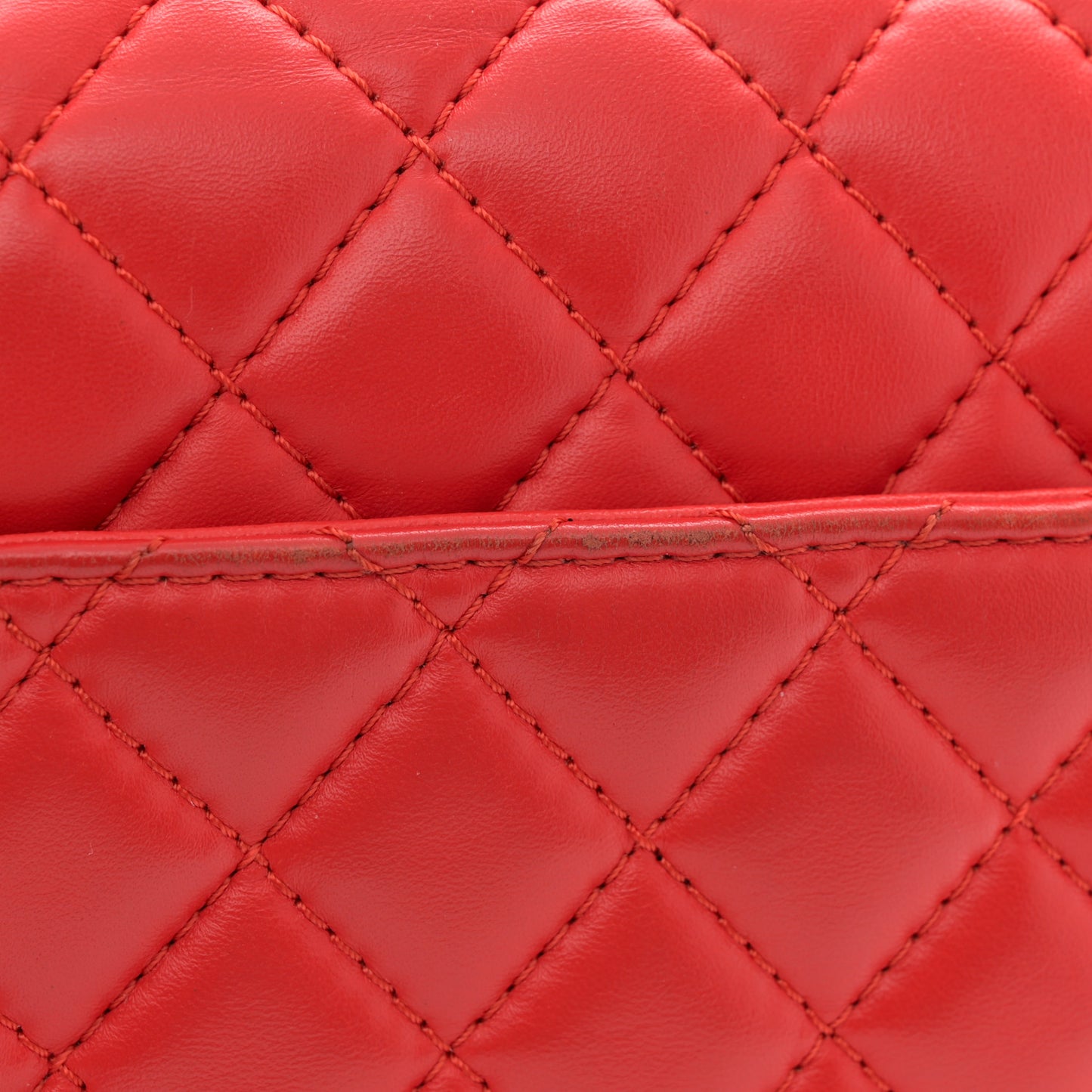Lambskin Quilted Small Geometric Flap Red