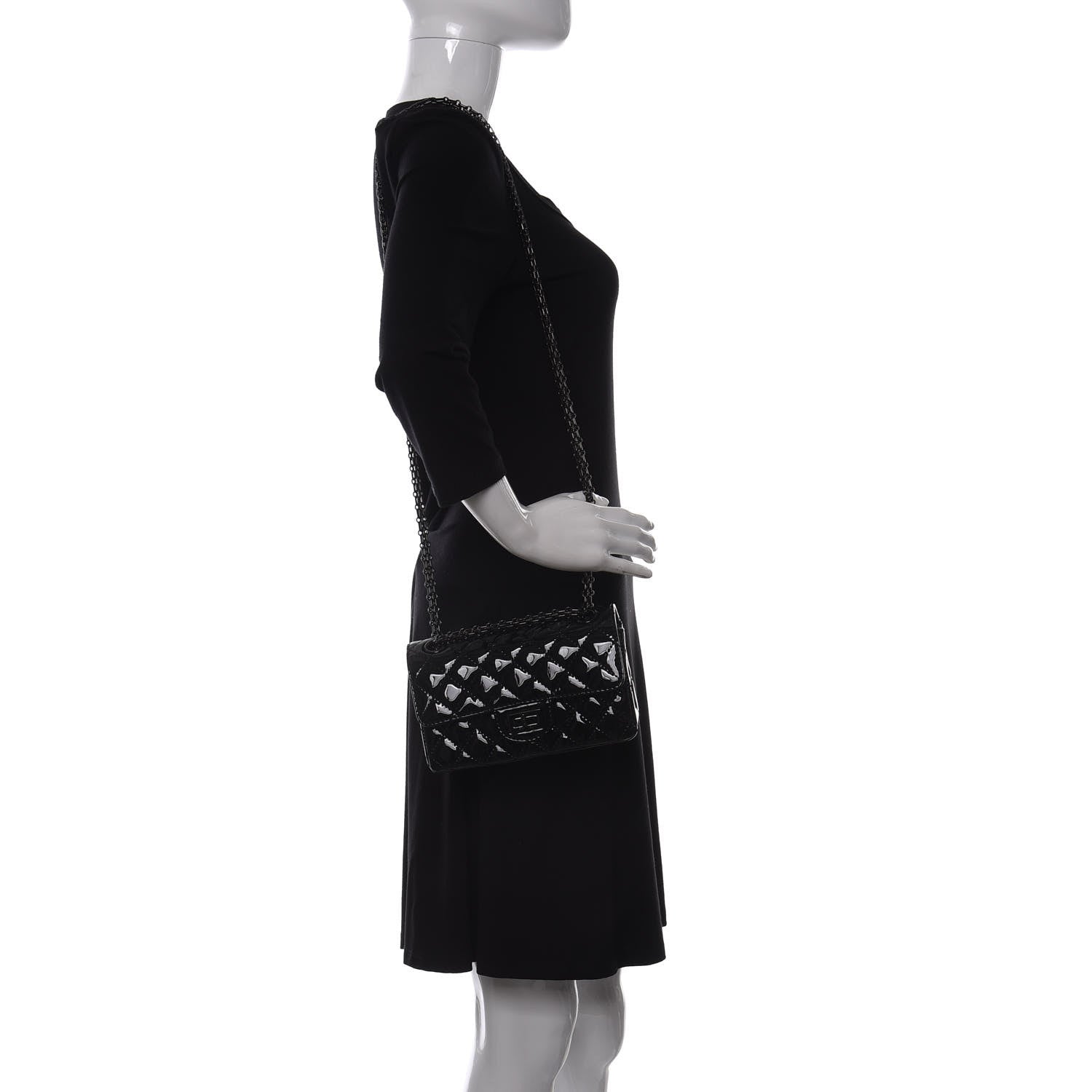 Chanel Patent Calfskin Quilted 2.55 Reissue Mini Flap So Black 2 of 10