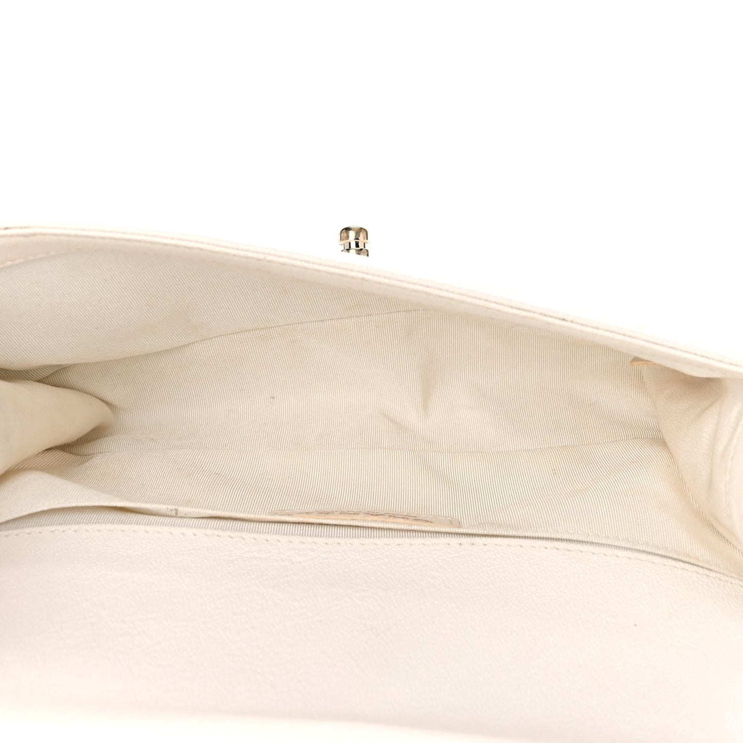 Calfskin Chevron Quilted Medium Boy Flap White