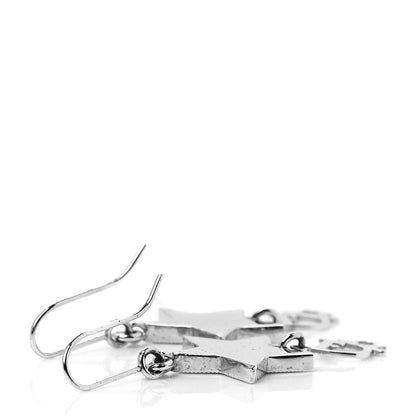 Christian Dior Crystal Star Dangle Earrings Silver 3 of 3