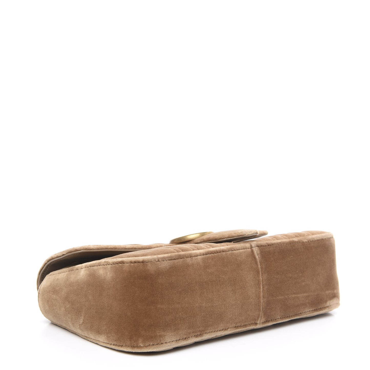 Velvet Matelasse Small GG Marmont Shoulder Bag Taupe