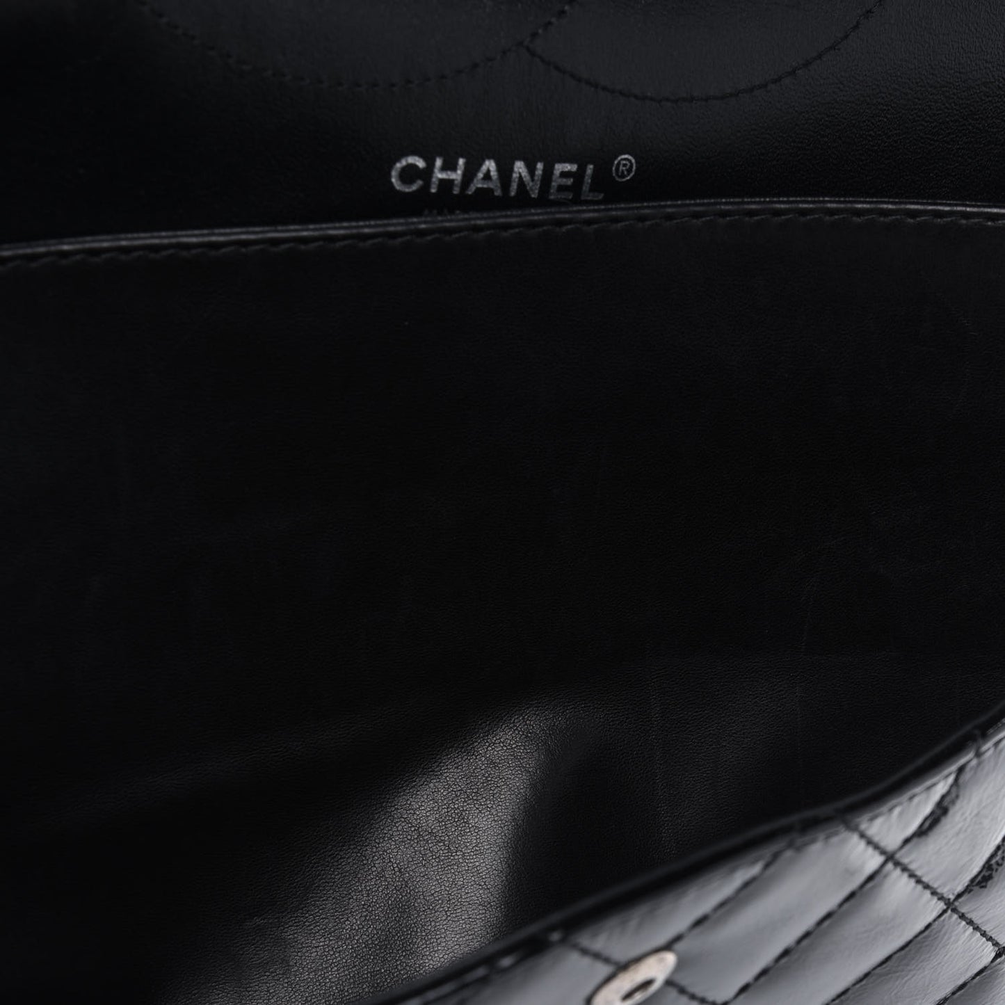 Distressed Patent Quilted 2.55 Reissue 227 Flap Black