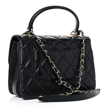 Chanel Lambskin Quilted Small Trendy CC Dual Handle Flap Bag Black 2 of 15