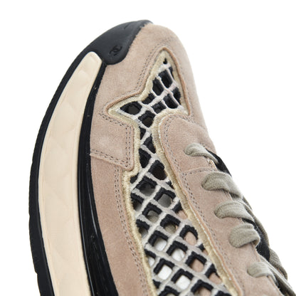 Chanel Suede Calfskin Embroidered CC Sneakers 41 Beige Black 11 of 17