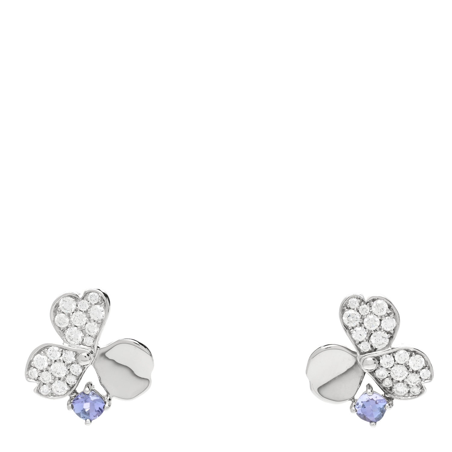 Tiffany Platinum Diamond Tanzanite Paper Flowers Earrings 1 of 6