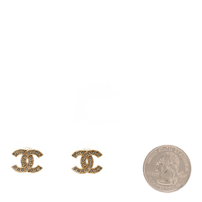 Chanel Crystal CC Earrings Gold 2 of 5