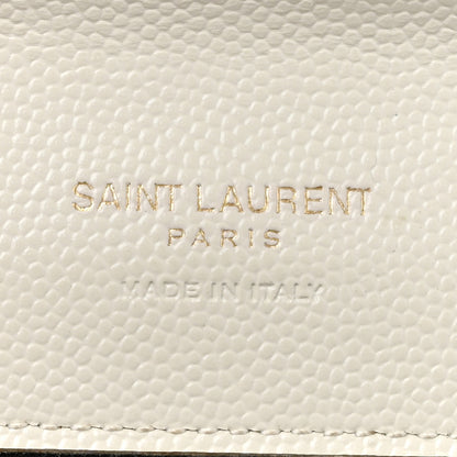 Saint Laurent Grain De Poudre Textured Mixed Matelasse Triquilt Monogram Clutch Blanc Vintage 6 of 19