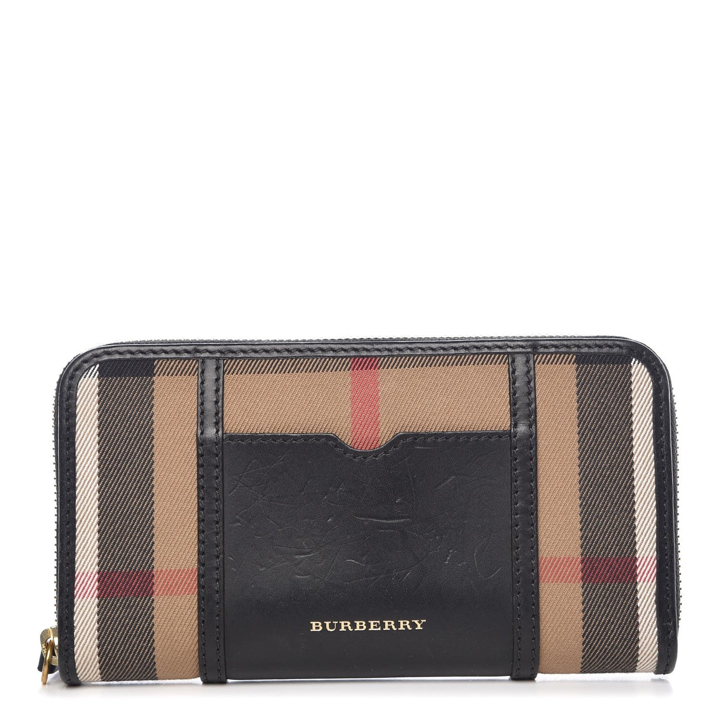 House Check Large Sartorial Ziggy Zip Around Wallet Black