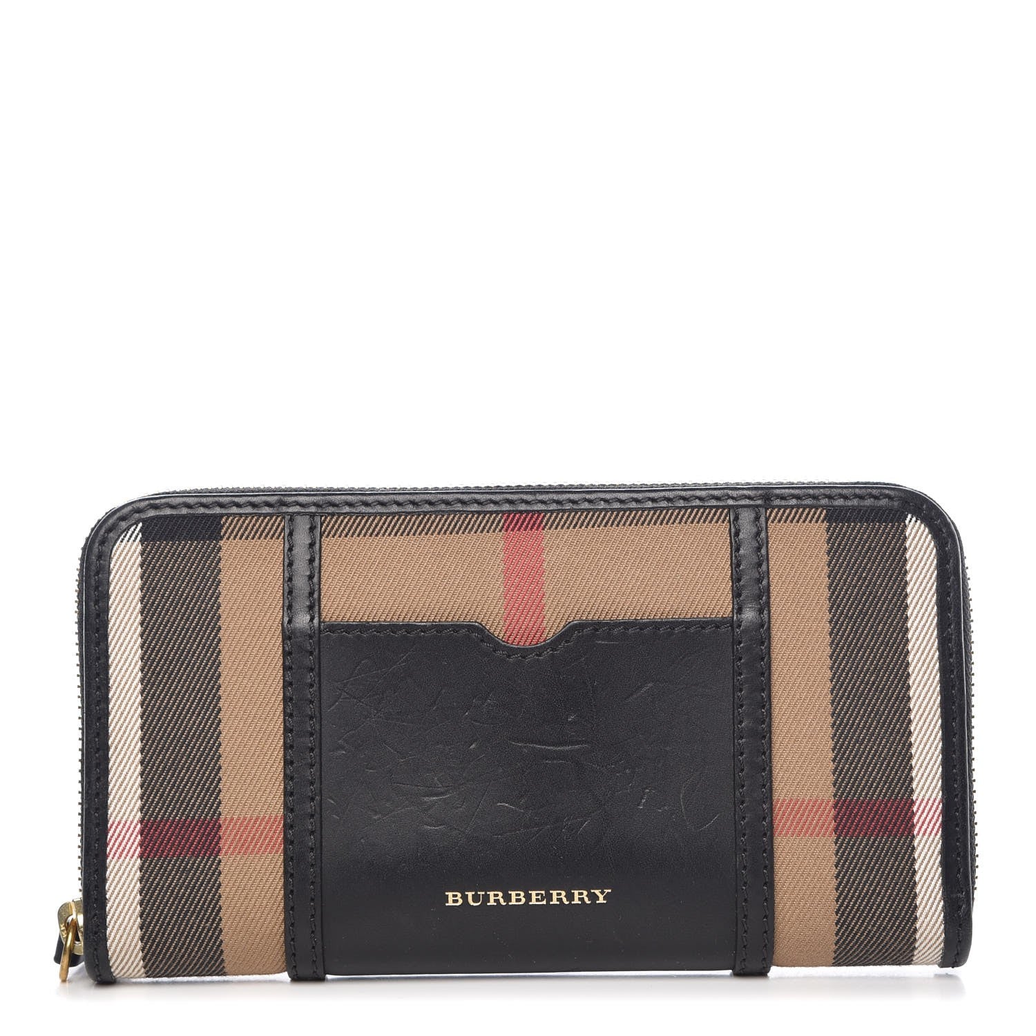 Burberry House Check Large Sartorial Ziggy Zip Around Wallet Black 1 of 10