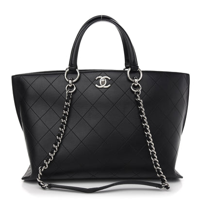 Chanel Calfskin Stitched Shopping Tote Black 1 of 8