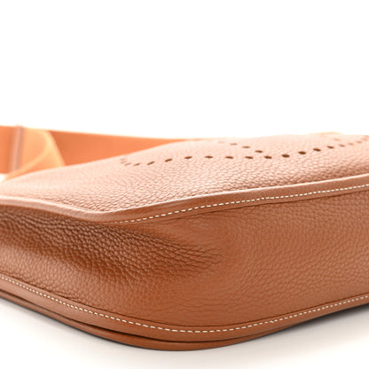 Hermes Taurillon Clemence Evelyne III PM Gold 9 of 10