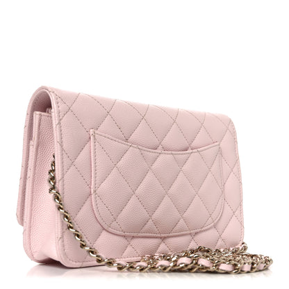 Chanel Caviar Quilted Wallet on Chain WOC Light Pink 3 of 11
