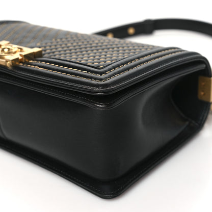 Chanel Lambskin Chevron Chain Stitched Medium Boy Flap Black 10 of 10
