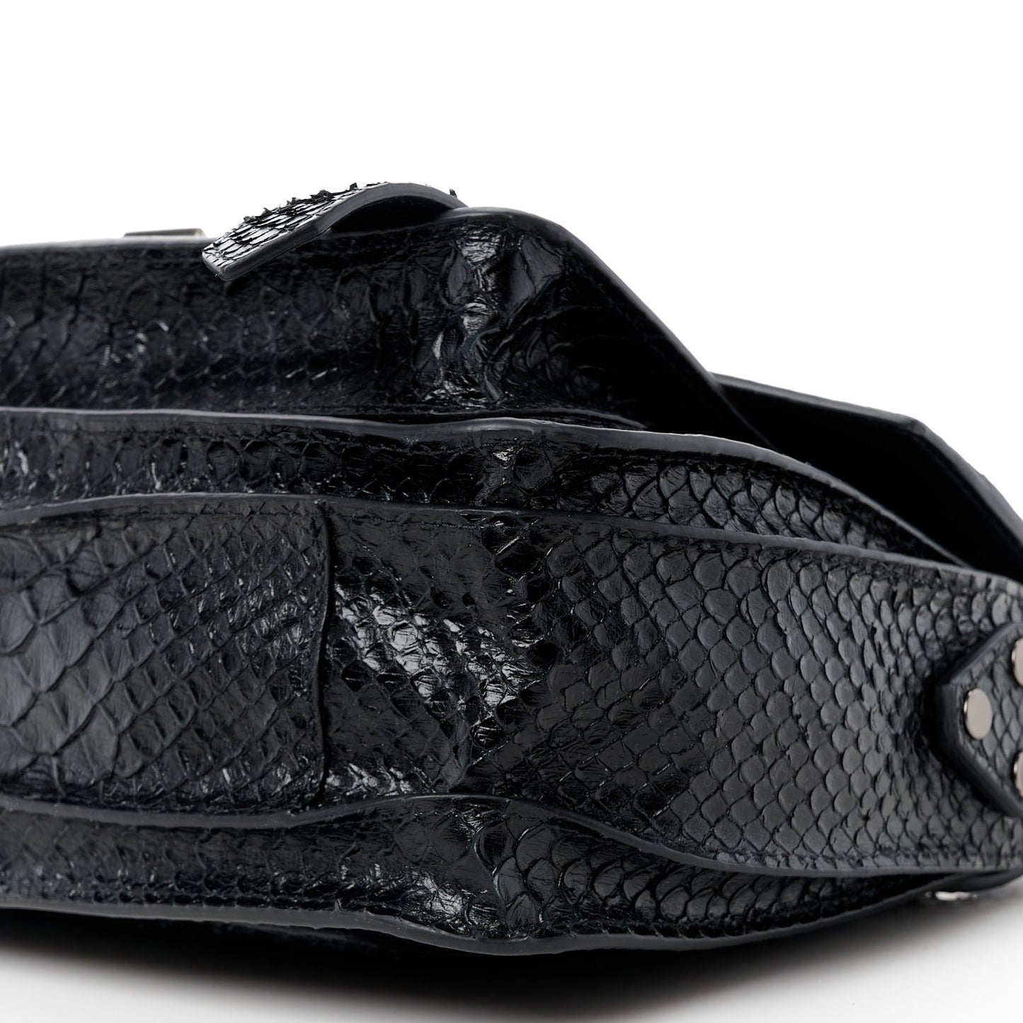 PROENZA SCHOULER Snakeskin Tiny PS1 Satchel Black