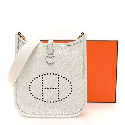 Hermes Taurillon Clemence Amazone Evelyne TPM New White 11 of 11