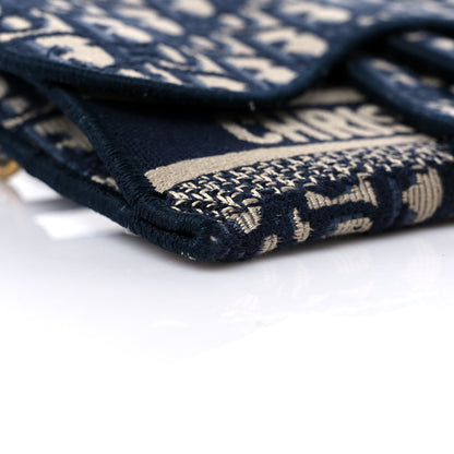 Christian Dior Oblique Slim Saddle Pouch Blue 6 of 11