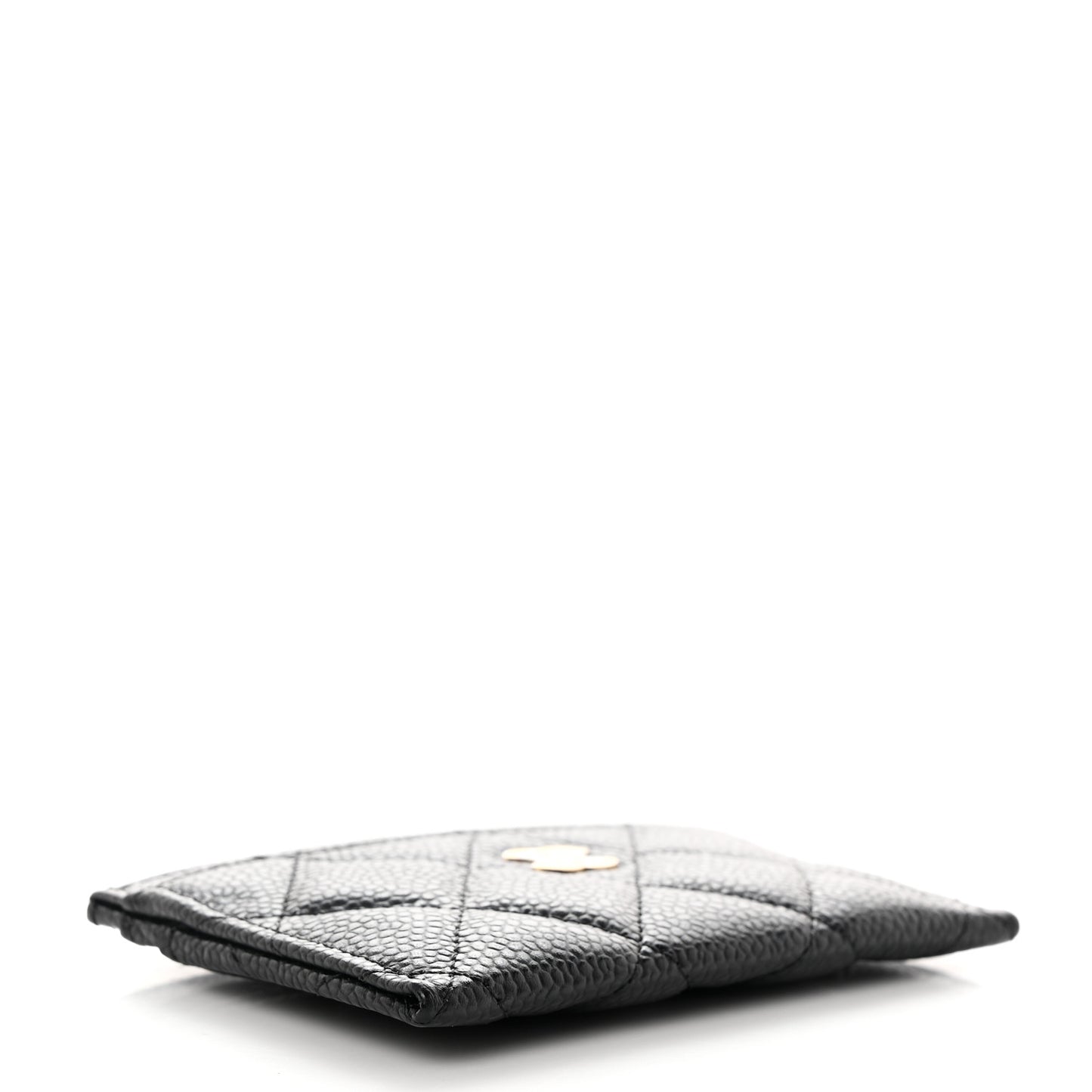 Caviar Quilted Card Holder Black