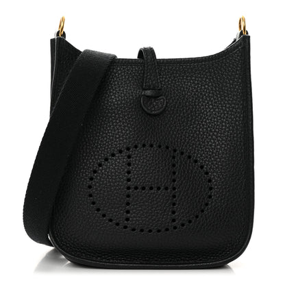 Hermes Taurillon Clemence Evelyne TPM Black 1 of 12