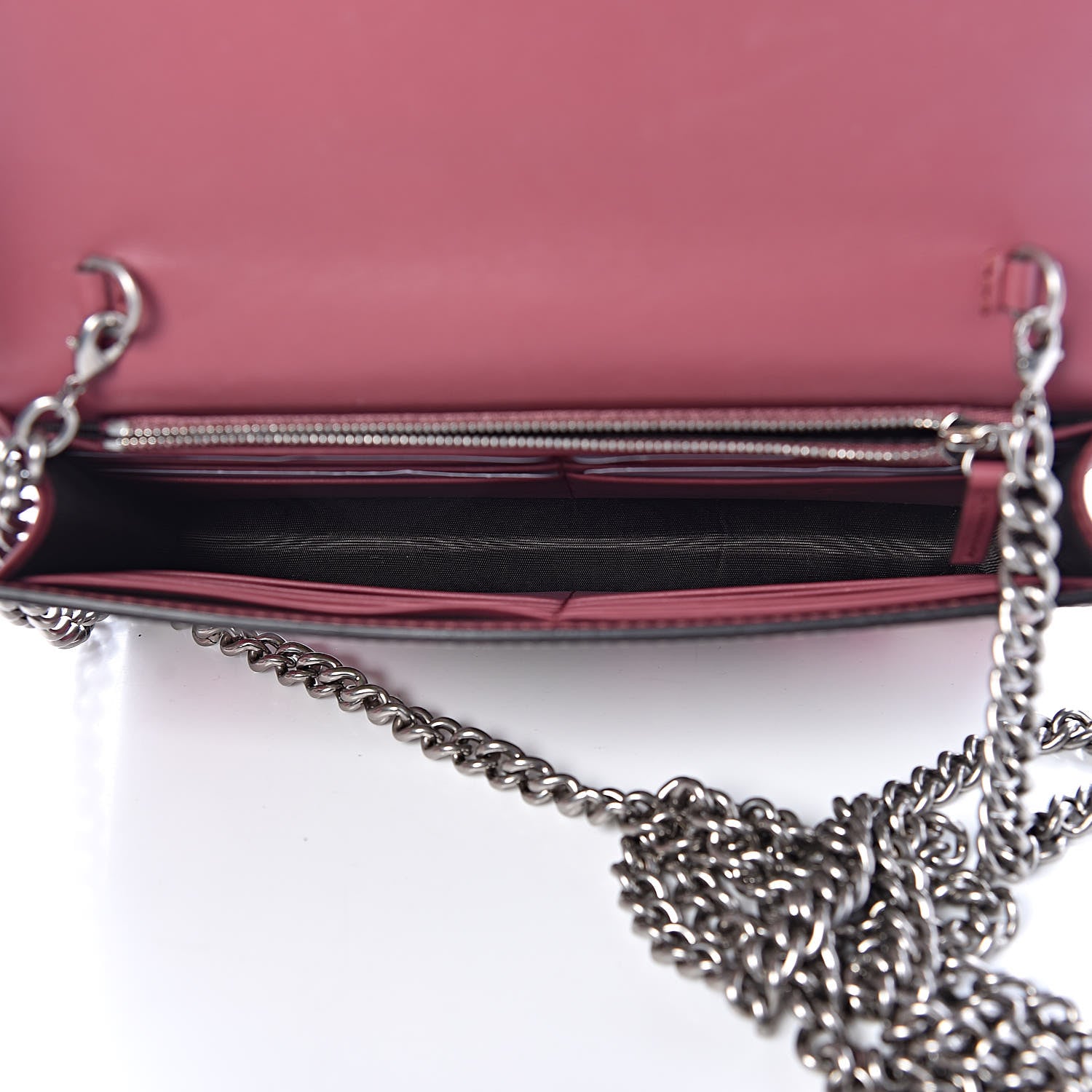 Gucci GG Supreme Monogram Blooms Chain Wallet Beige Multicolor Dry Rose 5 of 10