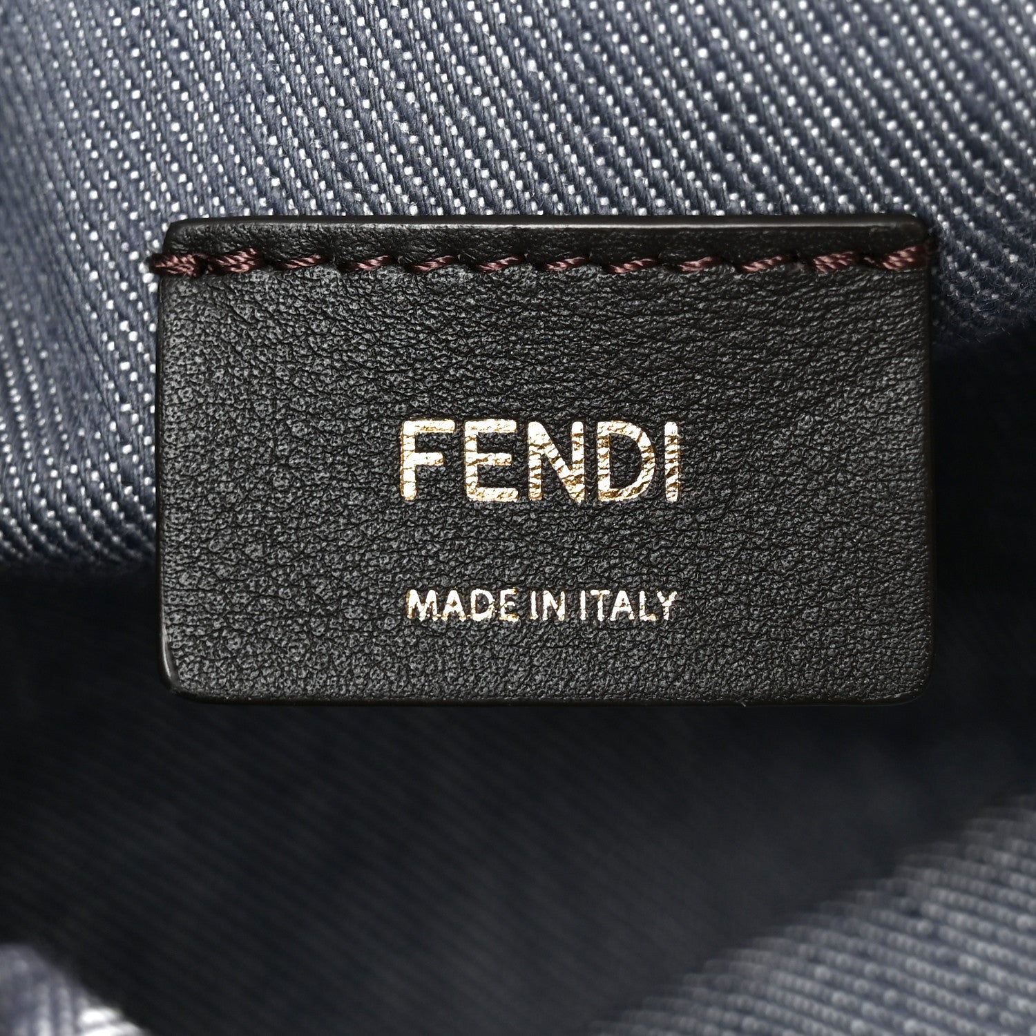 Fendi Denim Effect Fabric Jacquard FF Vitello Grace Medium Mamma Baguette Blue 5 of 9