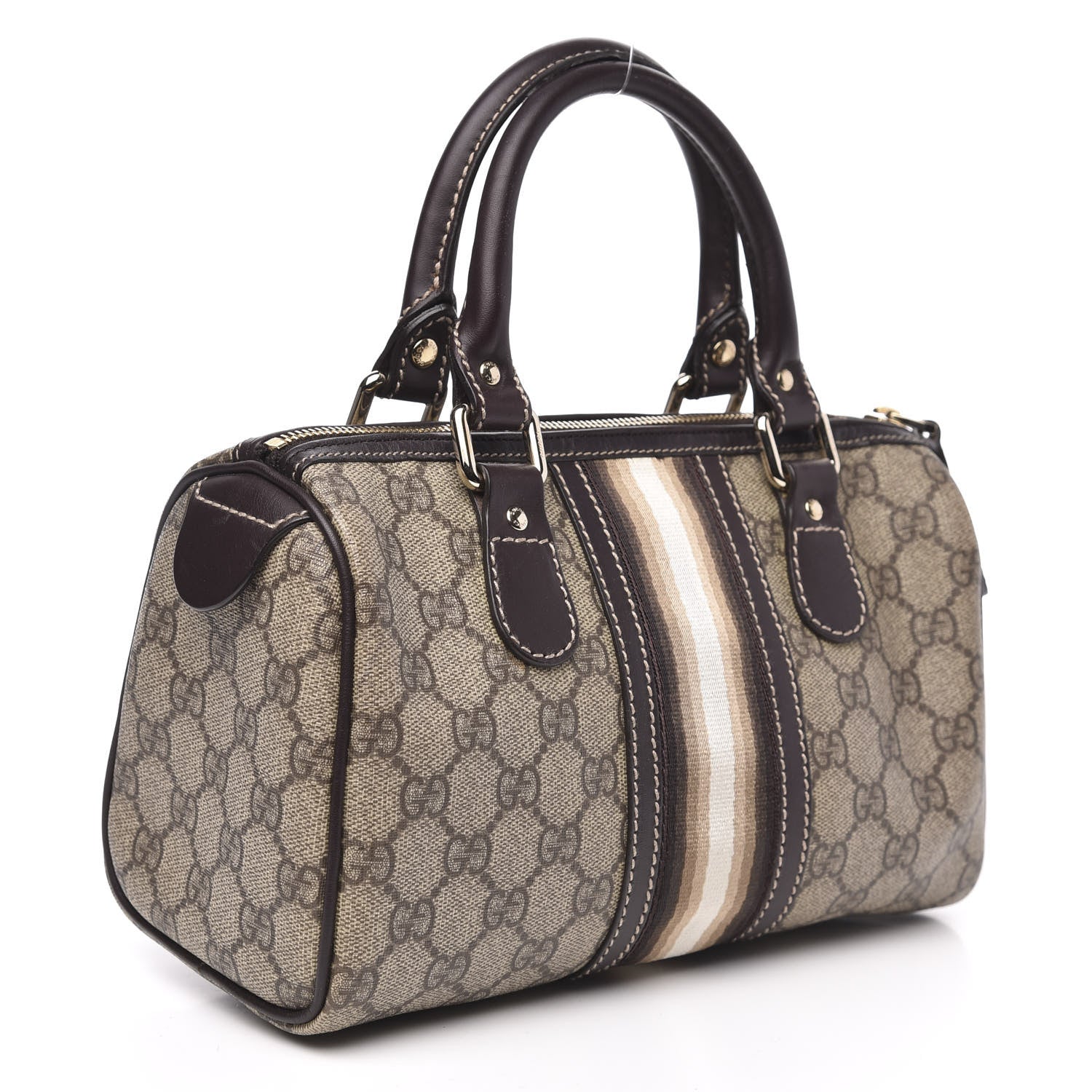 Gucci Monogram Vintage Web Small Boston Ebony 3 of 11