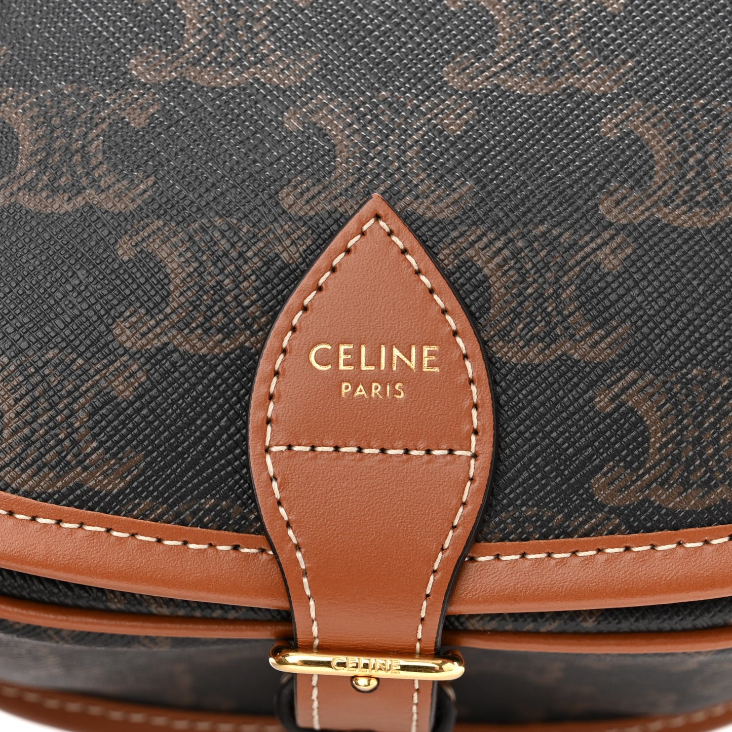Triomphe Canvas Medium Folco Bag Tan