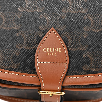 Celine Triomphe Canvas Medium Folco Bag Tan 6 of 10