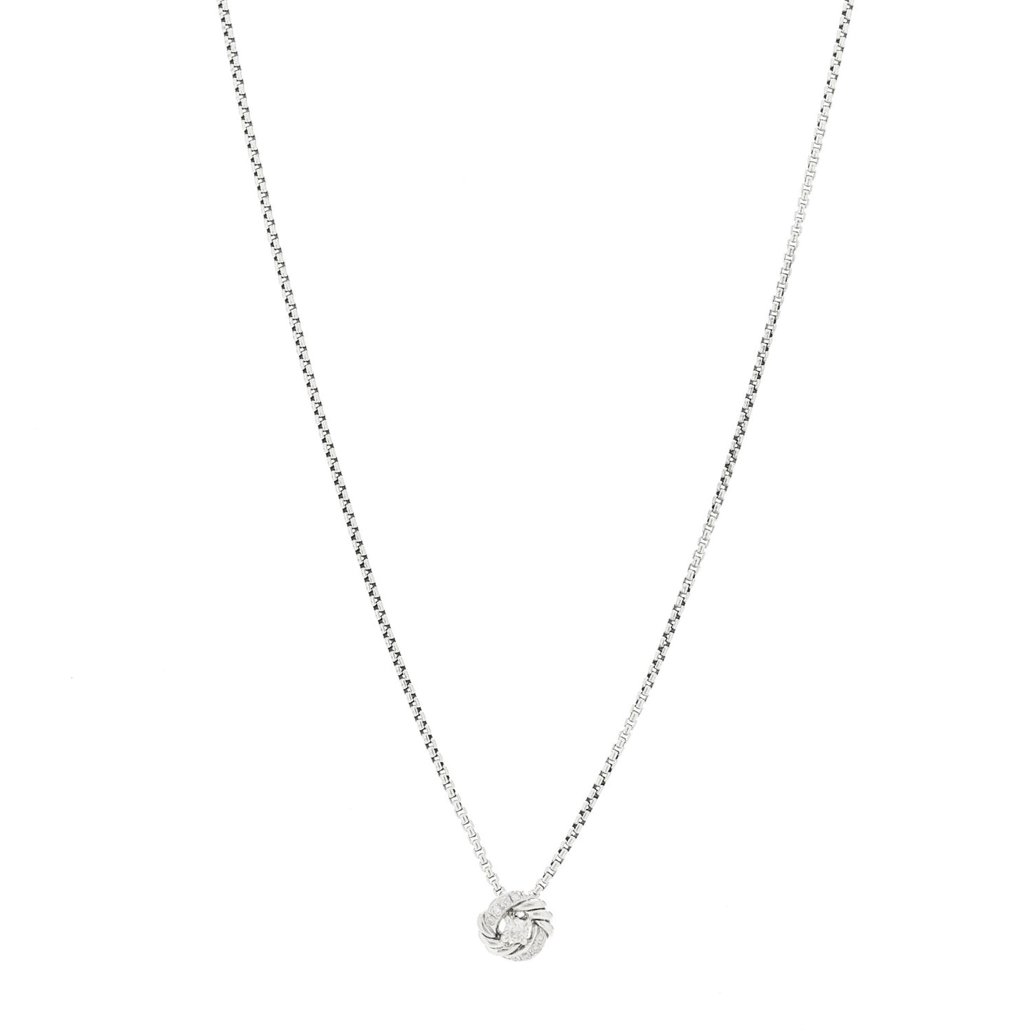 Sterling Silver Diamond 8mm Petite Infinity Pendant Necklace