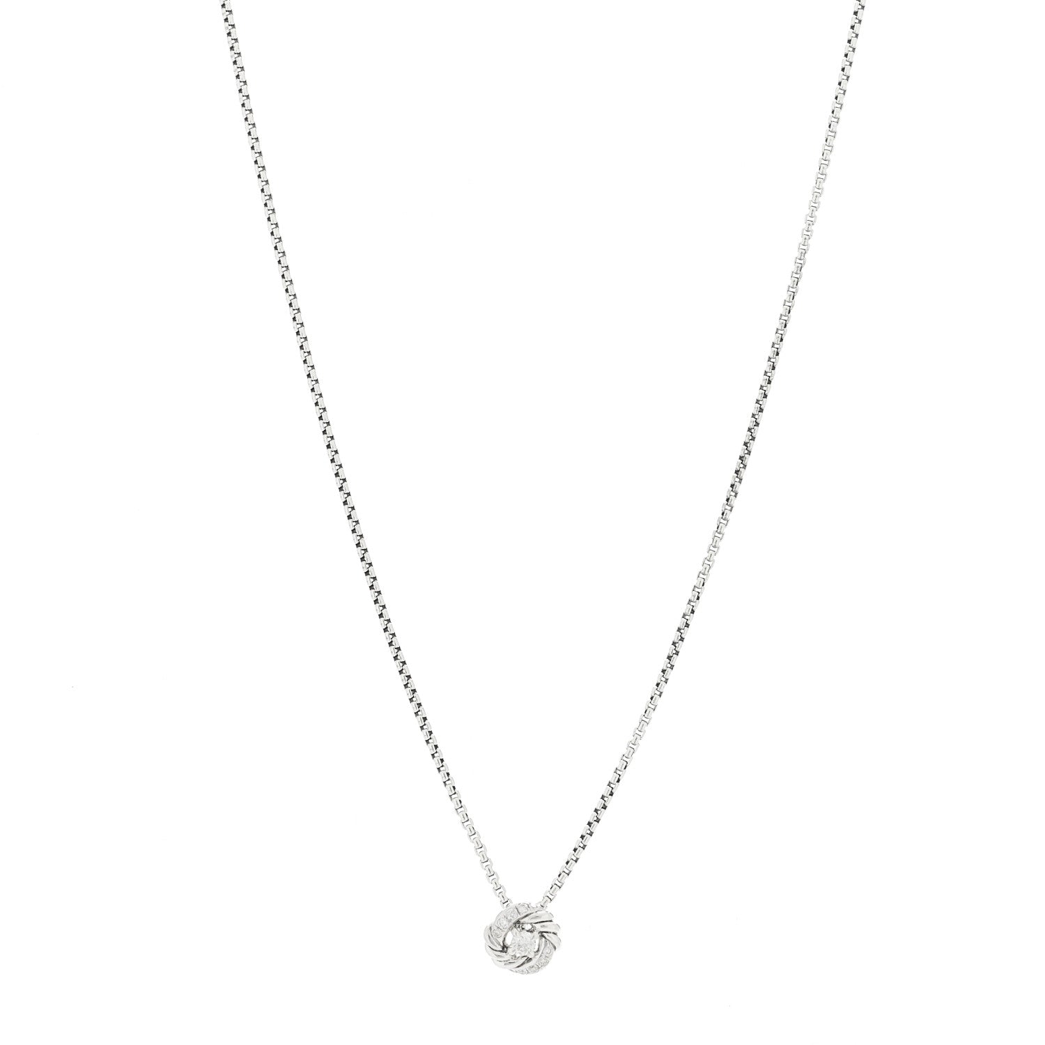 David Yurman Sterling Silver Diamond 8mm Petite Infinity Pendant Necklace 1 of 5