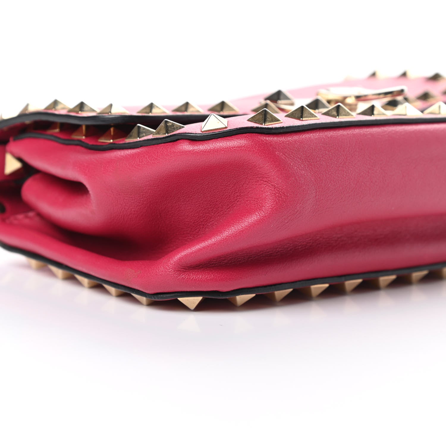 Valentino Garavani Vitello Mini Rockstud Flap Saddle Crossbody Bag Cyclamin 9 of 15