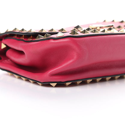 Valentino Garavani Vitello Mini Rockstud Flap Saddle Crossbody Bag Cyclamin 9 of 15