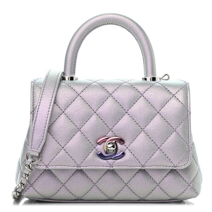 Chanel Iridescent Caviar Quilted Extra Mini Coco Handle Flap Purple 1 of 6