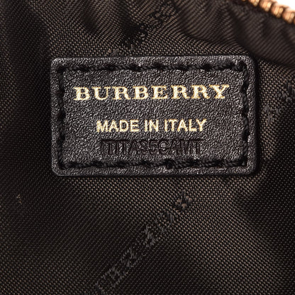 Burberry Haymarket Check Small Peyton Crossbody Clutch Bag Chocolate 6 of 6
