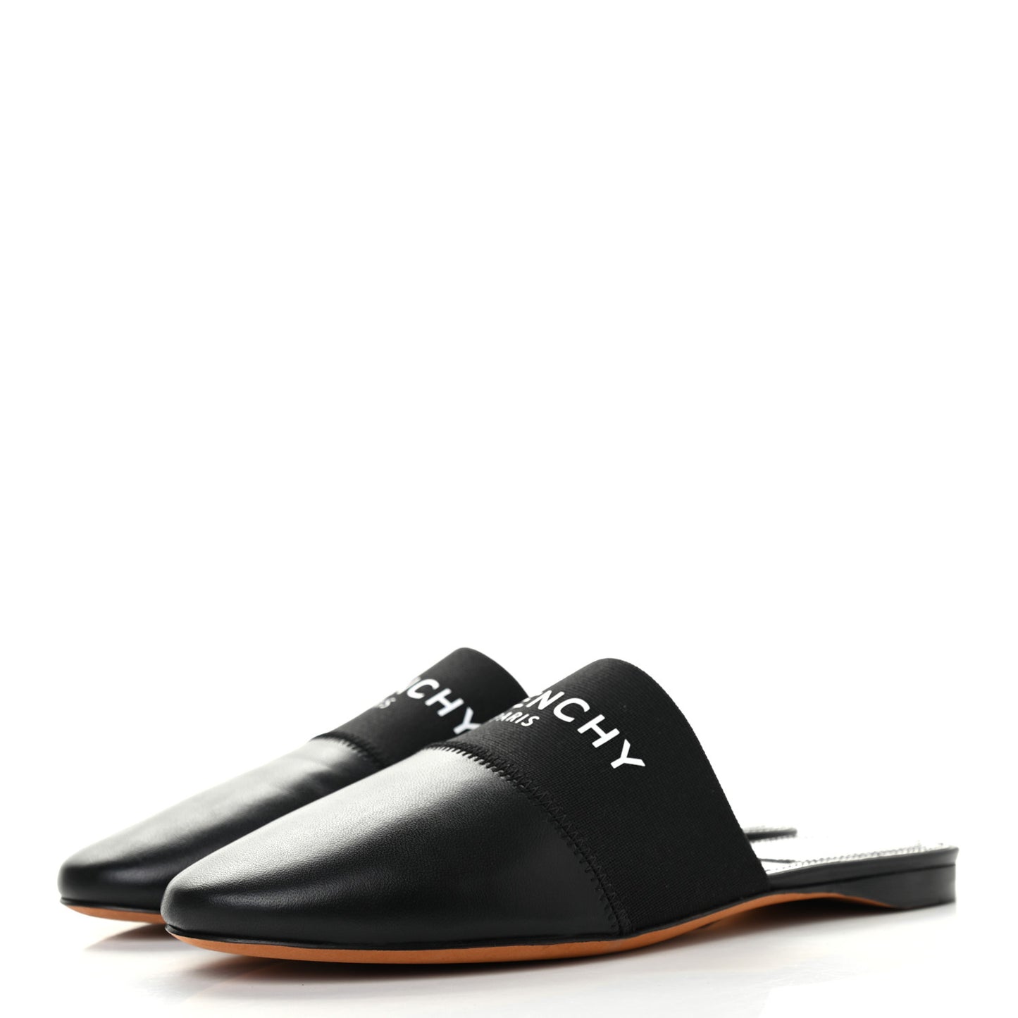 Calfskin Bedford Logo Mule Slides 36 Black