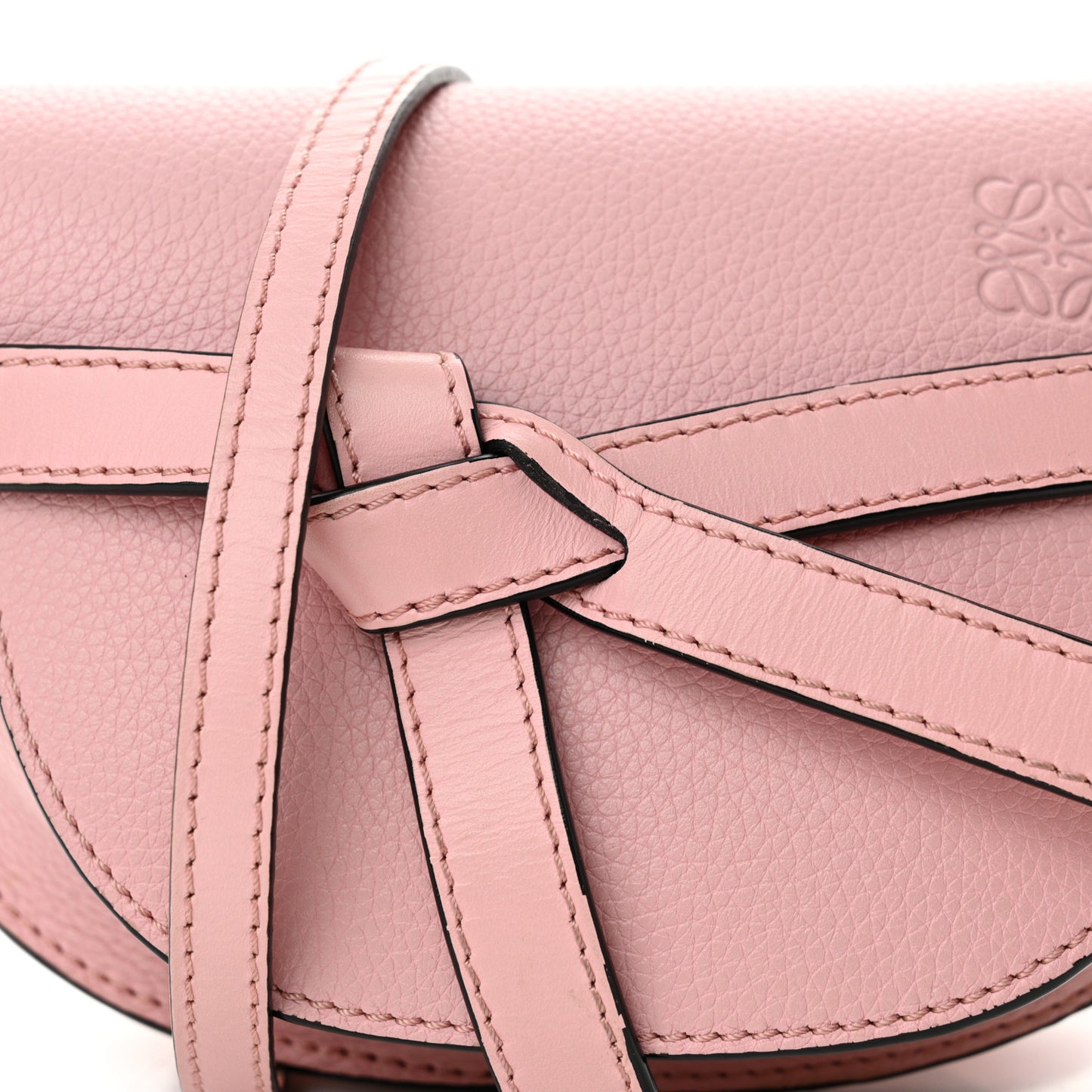 Grained Calfskin Mini Gate Crossbody Bag Pastel Pink